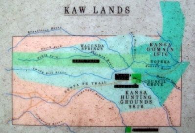 Map of Kaw Lands on Kaw Mission Marker image. Click for full size.