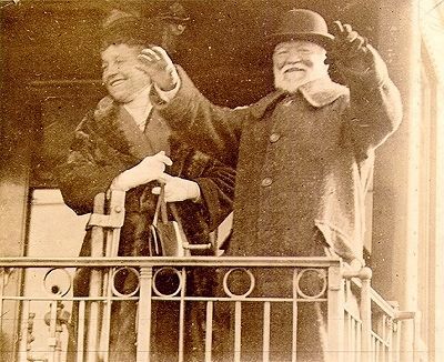 Mr. and Mrs. Andrew Carnegie say farewell to Pittsburgh image. Click for full size.