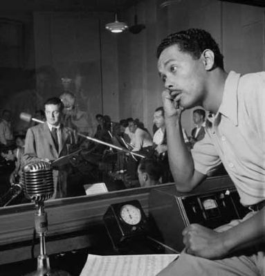 Billy Eckstine in the recording studio image. Click for full size.