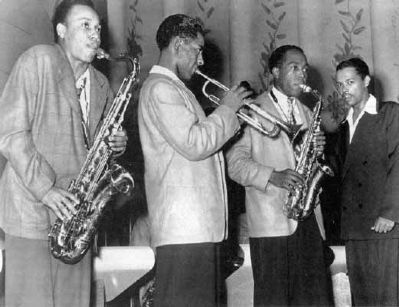 Billy Eckstine's band in Pittsburgh in 1944 image. Click for full size.