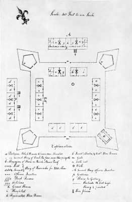 Plan of Fort Fayette with detailed listing of buildings image. Click for full size.