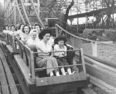 People enjoying a ride on the Jack Rabbit at Kennywood Park image. Click for full size.