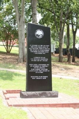 A Tribute To All U.S. Military Personnel On This Day Of Infamy Marker, Front view image. Click for full size.