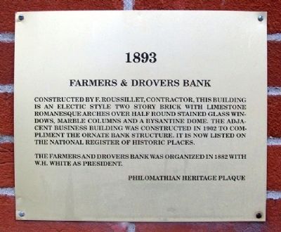 Farmers & Drovers Bank Marker image. Click for full size.