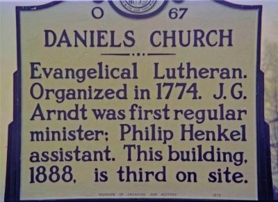 Daniels Church Marker image. Click for full size.