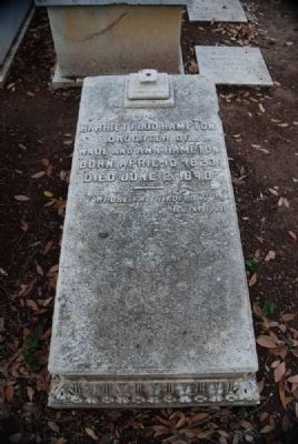 Harriet Flud Hampton Tombstone image. Click for full size.