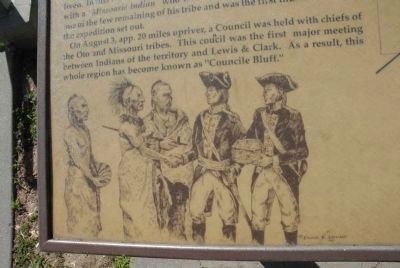 Drawing of Lewis & Clark with Indians image. Click for full size.