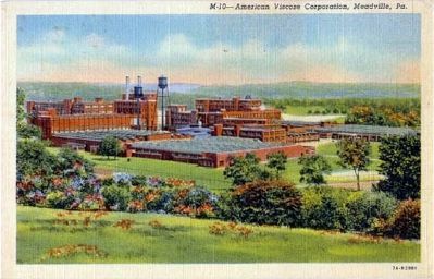 Postcard of the American Viscose Corporation rayon plant in Meadville image. Click for full size.