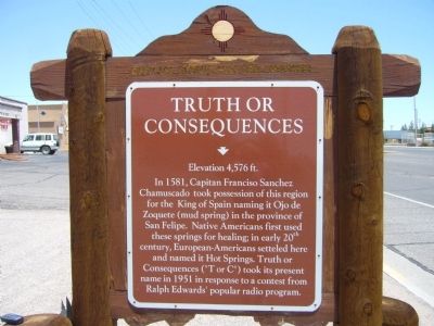Truth or Consequences Marker image. Click for full size.