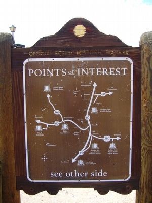 Rear of Vásquez de Coronado’s Route Marker. Click for full size. Rear of Vásquez de Coronado’s Route Marker image. Click for full size.