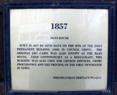 Hays House Marker image. Click for full size.