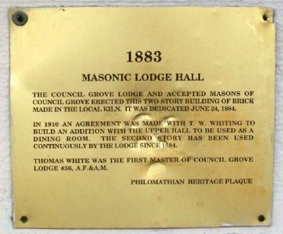 Masonic Lodge Hall Marker image. Click for full size.