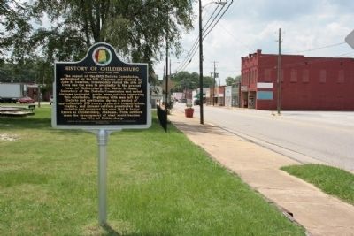 History Of Childersburg Marker (West View). Click for full size. History Of Childersburg Marker (West View) image. Click for full size.