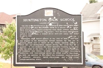 Huntington High School side of the marker. Click for full size. Huntington High School side of the marker image. Click for full size.