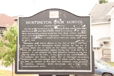 Huntington High School side of the marker image. Click for full size.