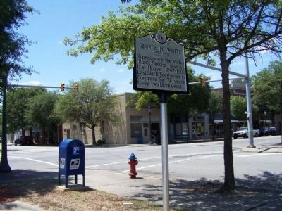George H. White Marker Granville Street and Main Street intersection. Click for full size. George H. White Marker Granville Street and Main Street intersection image. Click for full size.