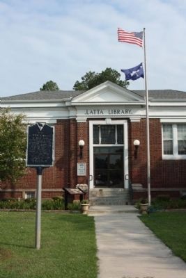 Latta Library: A Carnegie Library Marker with State Historical Marker image. Click for full size.