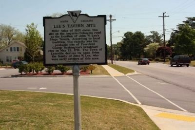 Lee's Tavern Site Marker, looking east along Columbia Avenue image. Click for full size.