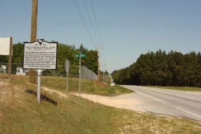 Quattlebaum Sawmill, Flour Mill, and Rifle Factory Marker, looking north along Fairview Road image. Click for full size.