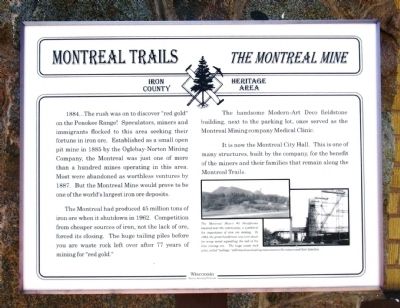 Montreal Trails – The Montreal Mine Marker image. Click for full size.