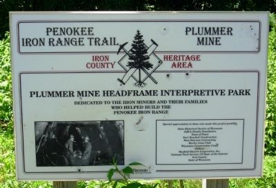 Penokee Iron Range Trail - Plummer Mine Marker image. Click for full size.