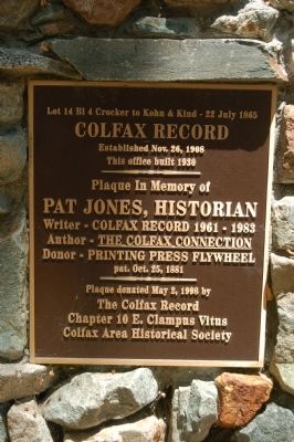 Colfax Record Marker image. Click for full size.