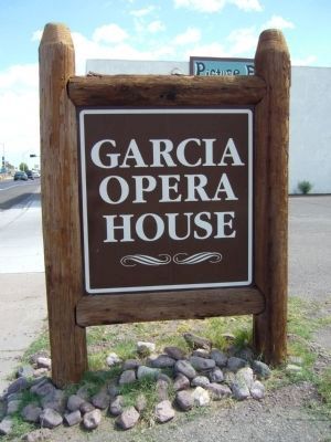 Rear of The Garcia Opera House Marker image. Click for full size.