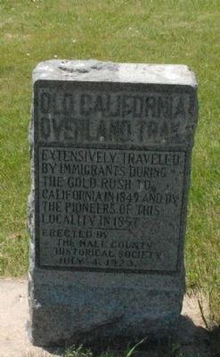 Old California Overland Trail Marker image. Click for full size.