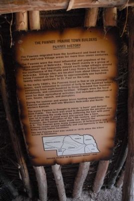The Pawnee: Prairie Town Builders, Pawnee History Marker image. Click for full size.