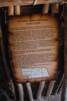 The Pawnee: Prairie Town Builders, Pawnee History Marker. Click for full size. The Pawnee: Prairie Town Builders, Pawnee History Marker image. Click for full size.