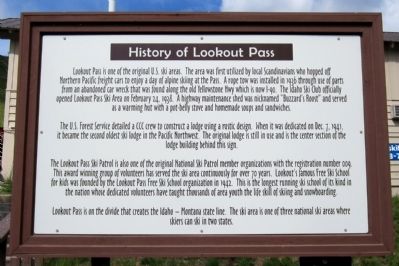 History of Lookout Pass Marker image. Click for full size.