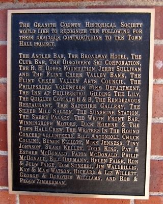 Granite County Historical Society Plaque image. Click for full size.