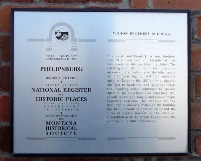Wilson Brothers Building Marker image. Click for full size.