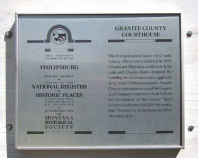 Granite County Courthouse Marker image. Click for full size.