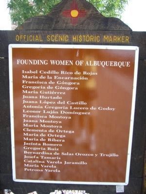 Founding Women of Albuquerque Marker reverse image. Click for full size.