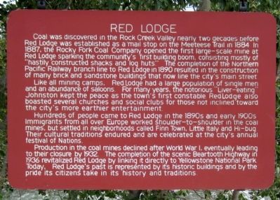 Red Lodge Marker. Click for full size. Red Lodge Marker image. Click for full size.