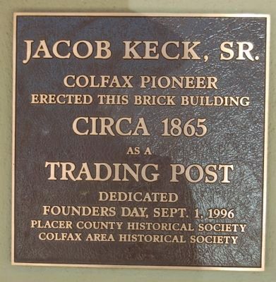 Jacob Keck, Sr. Marker image. Click for full size.