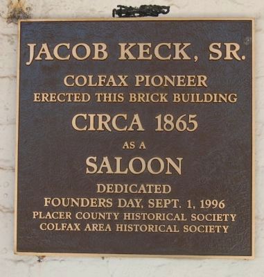 Jacob Keck, Sr. Marker image. Click for full size.
