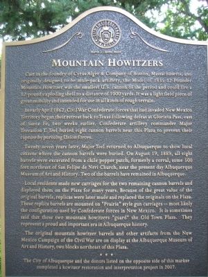Mountain Howitzers Marker image. Click for full size.
