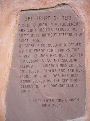 San Felipe De Neri Marker. Click for full size. San Felipe De Neri Marker image. Click for full size.