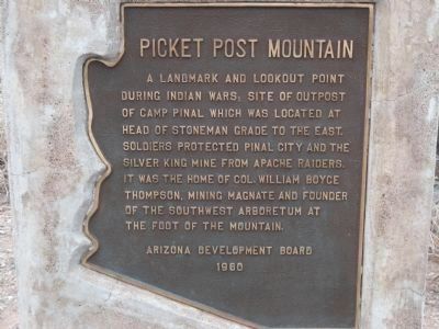 Picket Post Mountain Marker image. Click for full size.