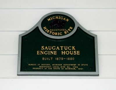 Saugatuck Engine House Marker image. Click for full size.
