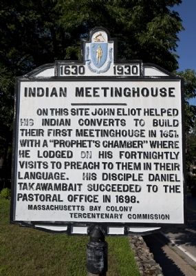 Indian Meeting House Marker. Click for full size. Indian Meeting House Marker image. Click for full size.