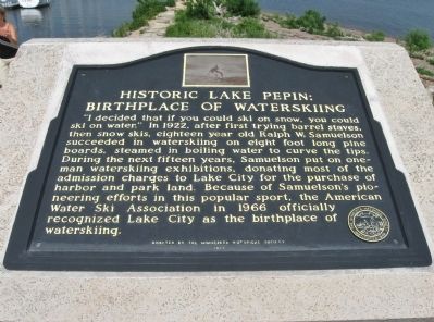 Historic Lake Pepin: Birthplace of Waterskiing Marker image. Click for full size.