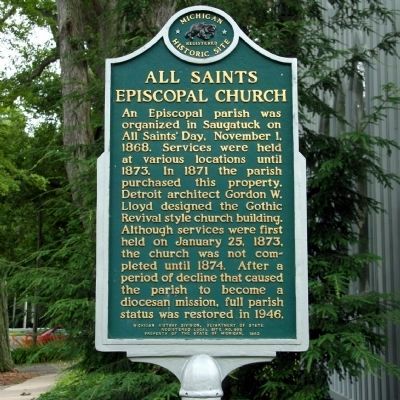 All Saints Episcopal Church Marker. Click for full size. All Saints Episcopal Church Marker image. Click for full size.