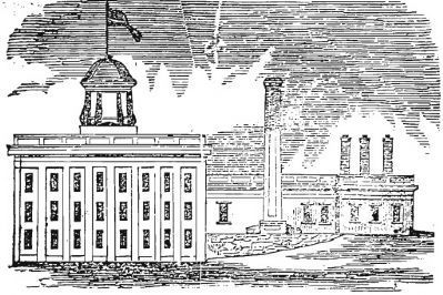 Engraving of the Palmetto Armory image. Click for full size.