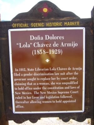 Do�a Dolores “Lola” Ch�vez de Armijo Marker image. Click for full size.