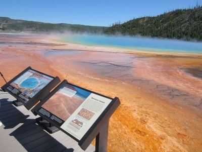 Grand Prismatic Spring Markers image. Click for full size.