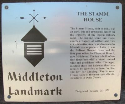 The Stamm House Marker image. Click for full size.