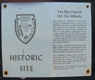 The Big Church on the Hillside Marker image. Click for full size.